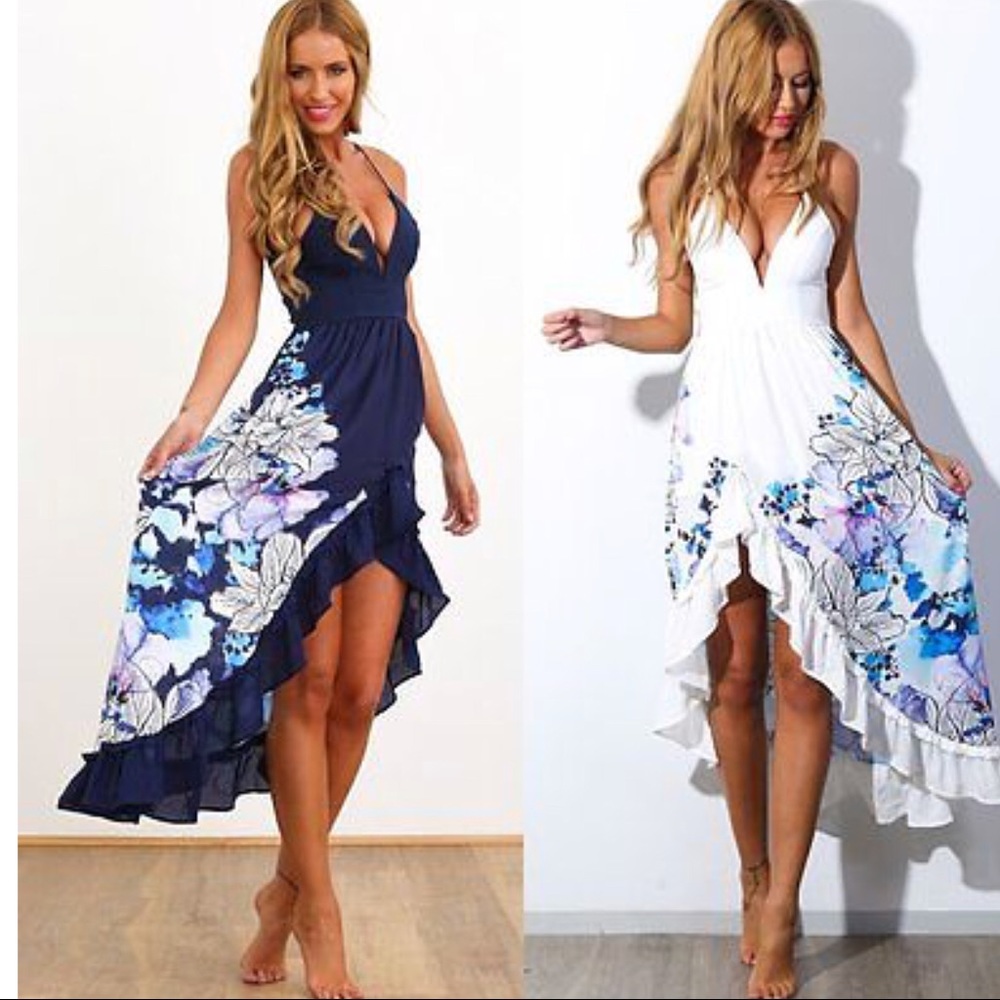 Summer Floral Evening Cocktail Party Beach Dress